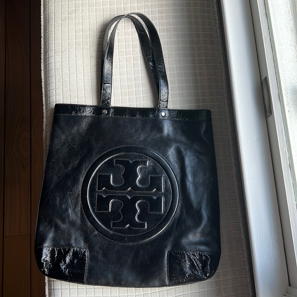 Tory Burch black leather tote